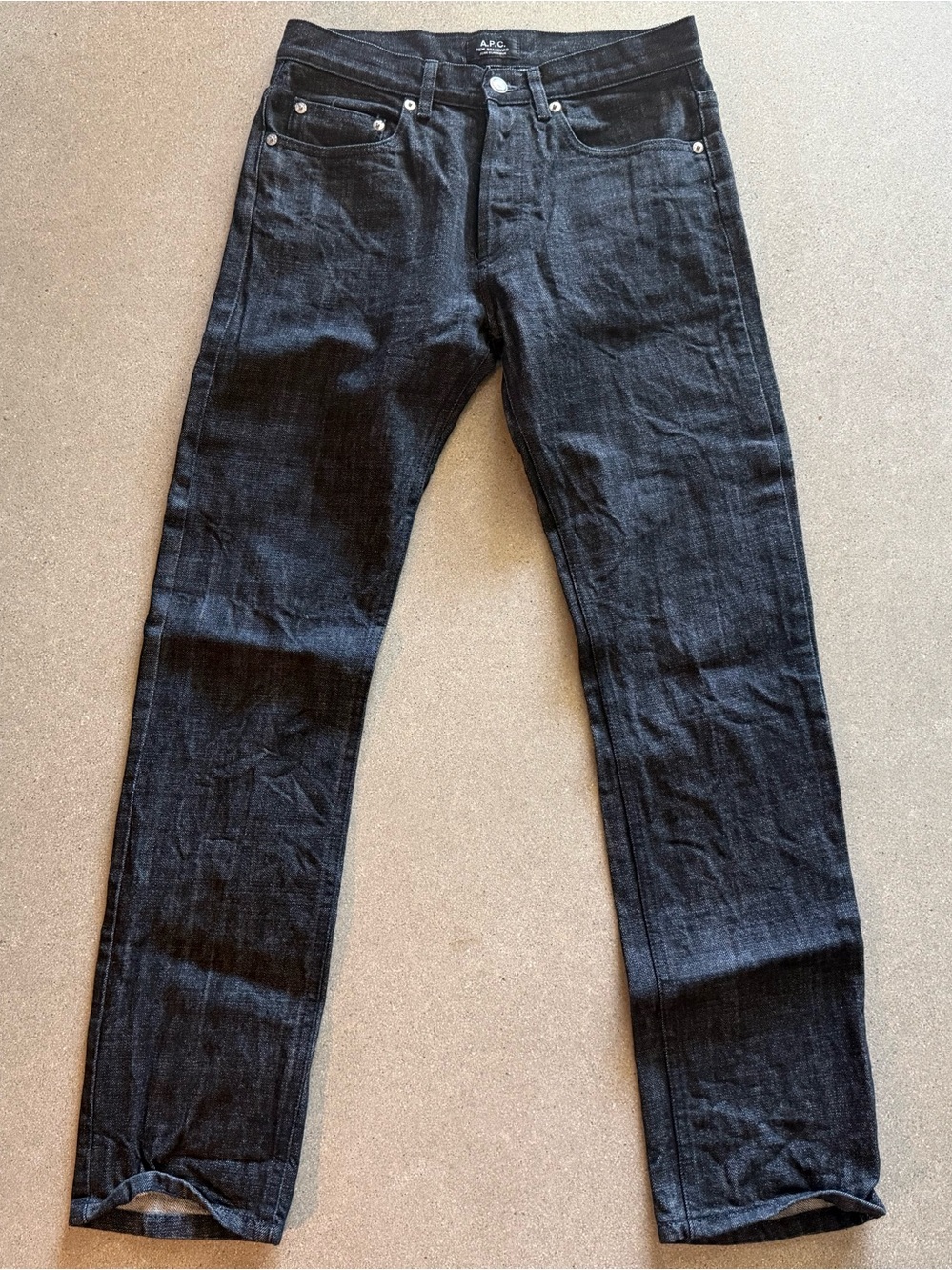 A.P.C Black Raw Denim Jeans. New Standard. Sz.27. Excellent condition.
